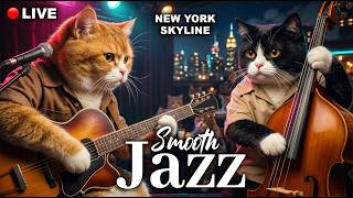 🔴 On Air Now: NYC Rooftop Jazz 🎷 Focus Music for Work, Study & Energy | Jazz Meowlody screenshot 5