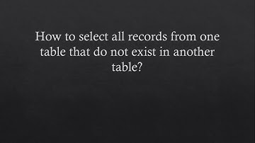 SQL Mastery: Selecting Non-Matching Records Between Tables - Unlocking Advanced Techniques