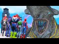 TEAM Spider Man VS Giant Titan Head Knife Pacific Rim - Epic Titans Battle