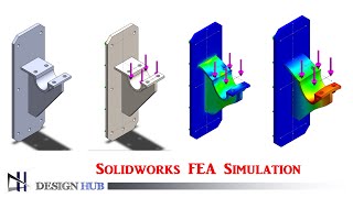Solidworks FEA Simulation - Bracket Simulation|Design Hub|