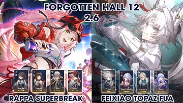 Forgotten Hall 12 Ver2.6 | Rappa Lingsha Superbreak & Feixiao Topaz FuA |  Honkai StarRail