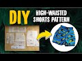 How To Draft A Pattern For High-Waisted Shorts #PatternDrafting | @quaintbawse