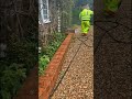 Very light pressure washing to remove moss from a garden border wall