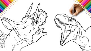 How to Draw Ultimasaurus vs T-Rex | Face Off | Step by Step