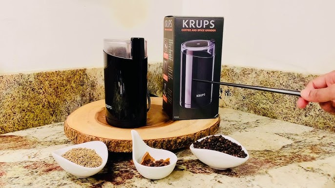 Krups Silent Vortex Coffee and Spice Grinder with Removable Dishwasher Safe  Bowl 12 Cup Easy to Use, 5 Times Quieter 175 Watts Dry Herbs, Nuts, Black