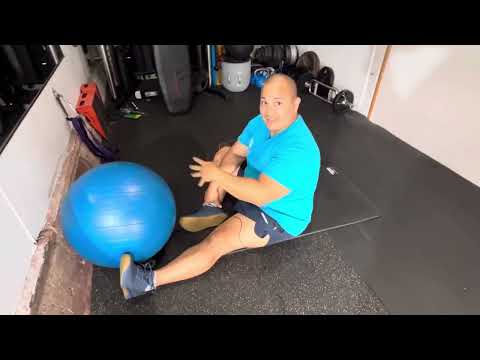 1/2 pigeon stretch w/ball