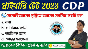 Child Development & Pedagogy in Bengali | CDP in Bengali | WB Primary TET CDP Class | Roy