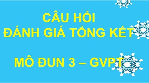 CÂU HỎI ĐÁNH GIÁ TỔNG KẾT MÔ ĐUN 3 - GVPT