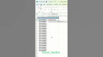 EXCEL DE T C KİMLİK NO GİZLEME 