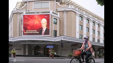 Nhiều nơi treo cờ rủ trước Quốc tang Tổng bí thư Nguyễn Phú Trọng