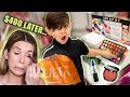 LITTLE BROTHER BUYS MY FULL FACE OF MAKEUP!