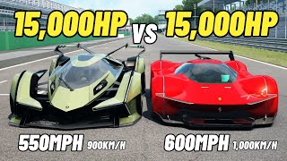 15,000HP Lamborghini Vision GT VS 15,000HP Ferrari Vision GT DRAG RACE 2023