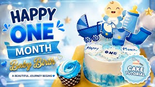 1St Month Baby Boy Cake Tutorialcake Making