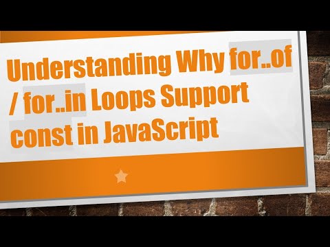 Understanding Why for..of
