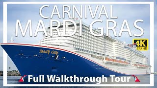 Carnival Mardi Gras | Full Walkthrough Ship Tour | Real Roller Coster | Huge Aqua Park | New 2024