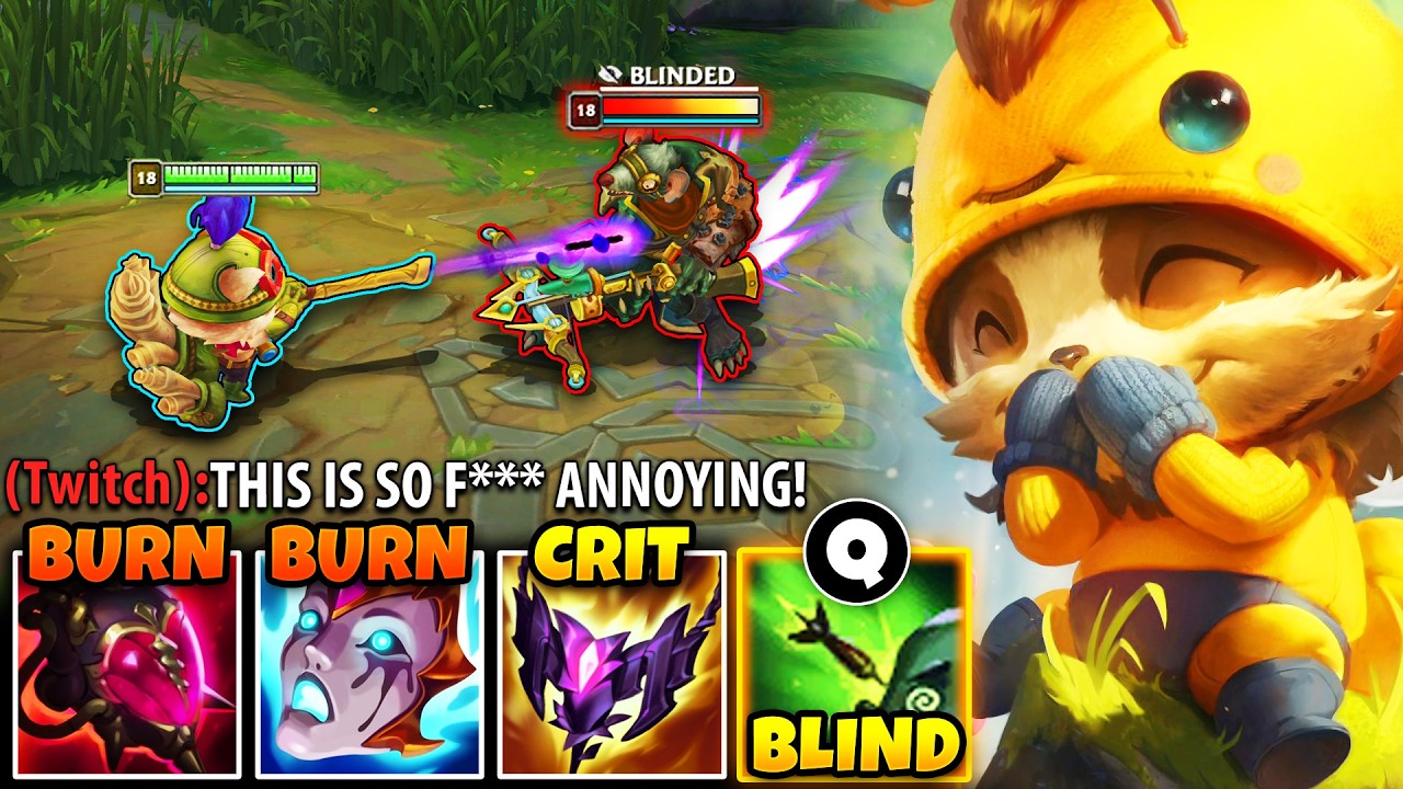 THIS TWITCH HAS A MENTAL BREAKDOWN FROM MY SECRET TEEMO PICK! (HE CAN'T HIT ME)