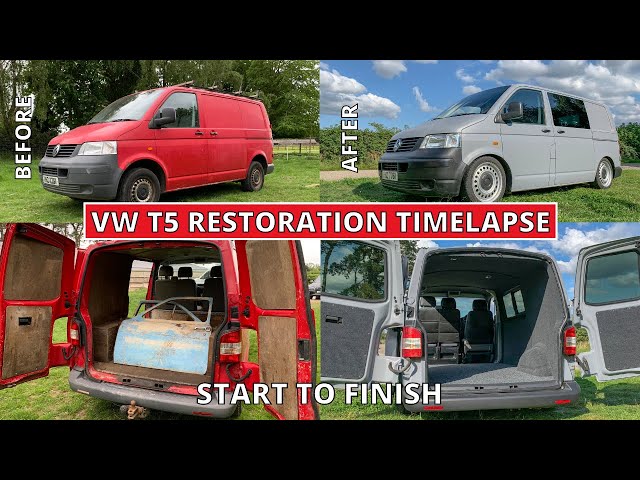 DIY Camper Van Conversion Full Build Timelapse VW T5 Transporter Volkswagen  Timelapse 