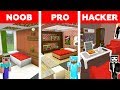 Minecraft NOOB vs PRO vs HACKER : MODERN HOUSE INTERIOR DESIGN in Minecraft