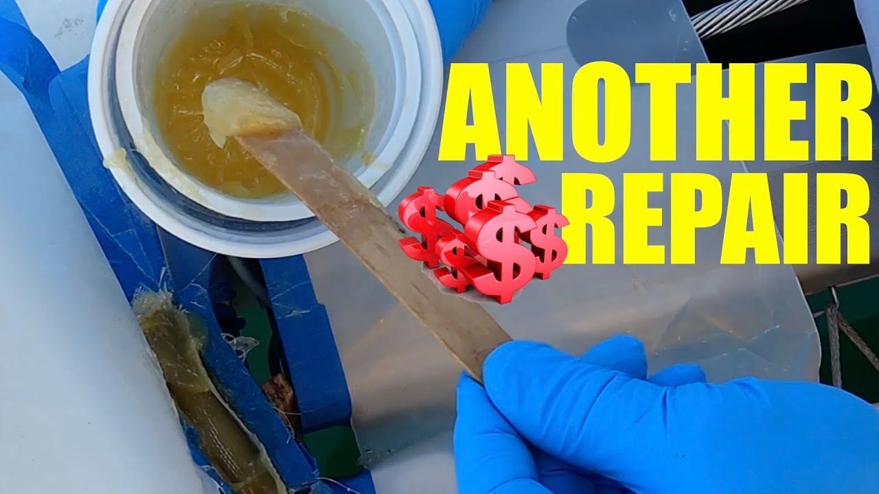 ⁣273: FIBERGLASS REPAIR!!! Clean, create a mold, epoxy and glass repair; Leopard 44