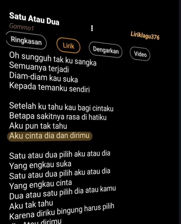 Satu Atau Dua || Gamma1 #liricsoverlay #liriklagu #songlyrics #dlirik #galaubrutal