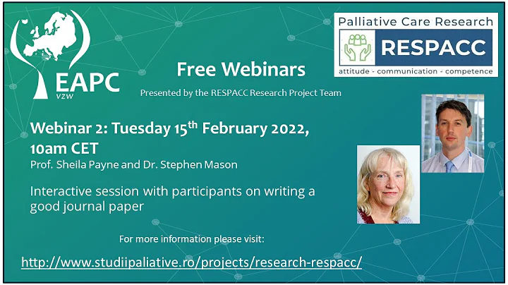 RESPACC webinar 2 Interactive session with Prof. Sheila Payne and Dr. Stephen Mason on paper writing
