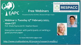 EAPC Webinar: RESPACC 2 Interactive session with Prof. Sheila Payne and Dr. Stephen Mason