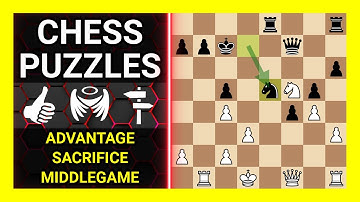 Chess Puzzles to Practice. Themes: Advantage, Sacrifice, Middlegame. Learn Chess