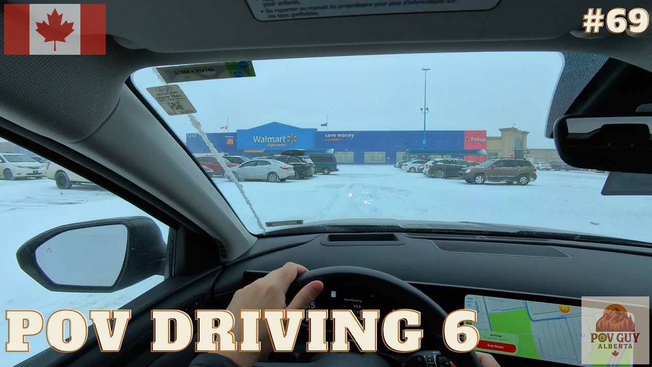 🇨🇦 POV Driving in Heavy Snow ❄️ Winter Drive to Walmart in Calgary | Real Snowy Road Conditions