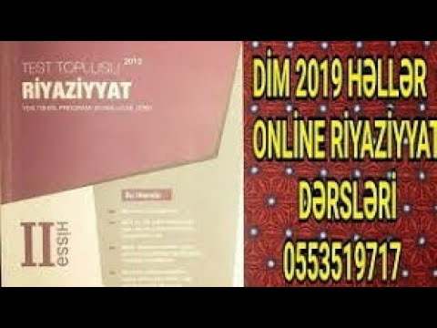 Situasiya Tapşırıqları Riyaziyyat Test Toplusu DİM 2019 2-ci Hissə Rəhim Müəllim Fərzili