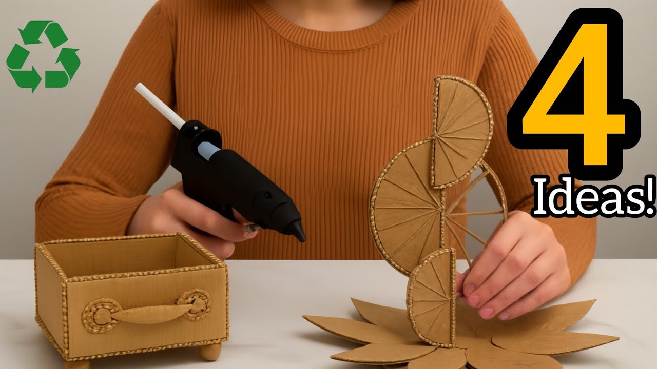 😱You won’t believe what I made with cardboard!  3 stylish cardboard ideas for home décor