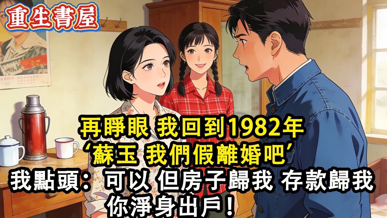 【元宵節快樂】【重生爽文】再睜眼 我回到1982年  蘇玉 我們假離婚吧 我看著他眼中愧疚與身邊女人得意  我點頭：可以 但房子歸我 存款歸我 你淨身出戶！ #小說 #重生 #爽文#動漫#故事