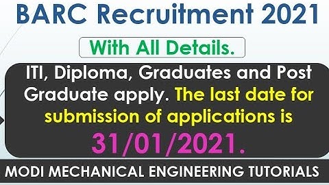 BARC Recruitment 2021 ¦¦ BARC Work Assistant Vacancy 2021 ¦¦ BARC Stipendiary Trainee Form 2021
