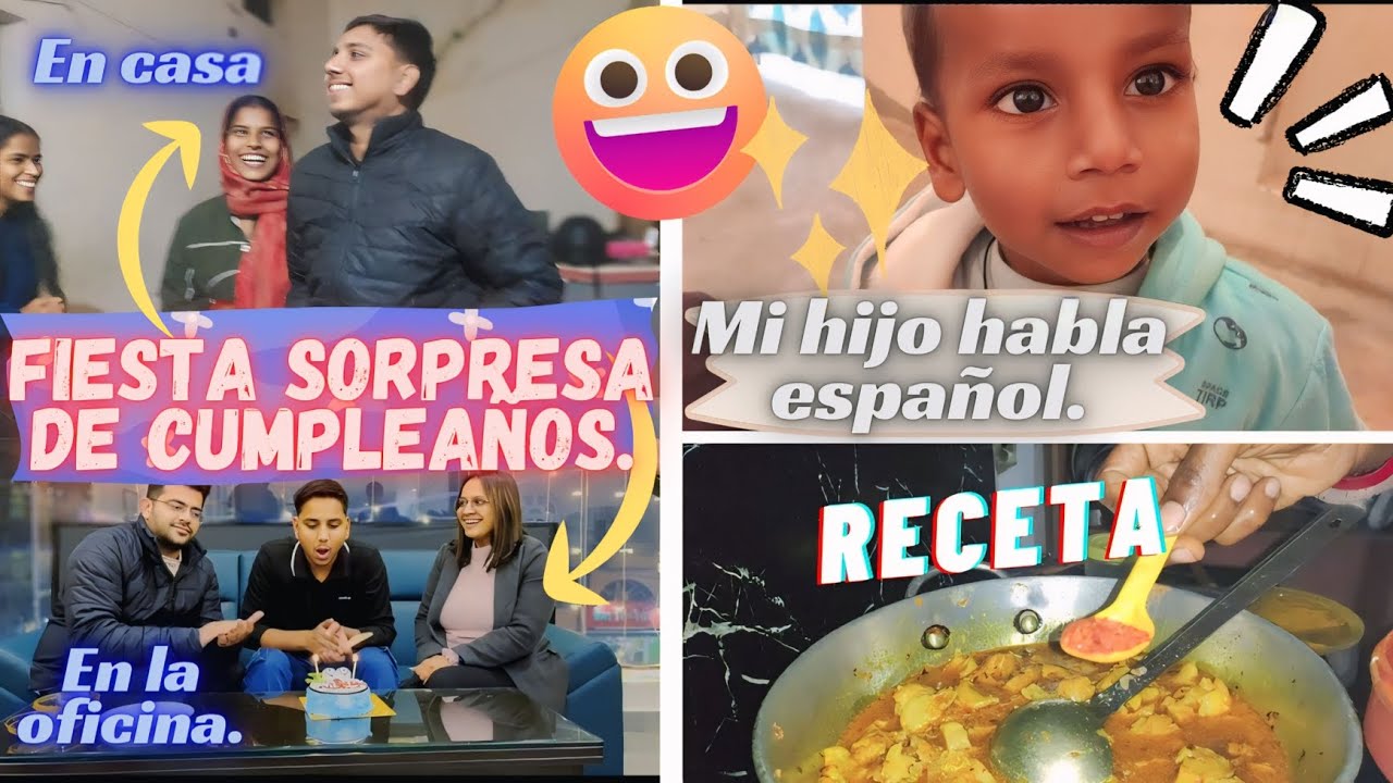 CUMPLEANOS SORPRESA EN CASA 🏡 || en la Oficina + mi hijo habla español