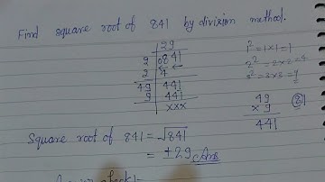 find square root of 841 by division method