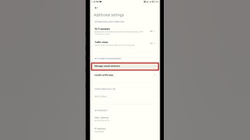 #shorts | Wi-Fi manage saved networks name delete | additional setting Wi-Fi in redmi phone #viral