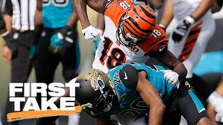 First Take reacts to 5 NFL players getting ejected from fights in Week 9 | First Take | ESPN