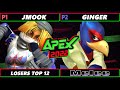 Apex 2022 Top 12 - Jmook (Sheik) Vs. Ginger (Falco) SSBM Melee Tournament