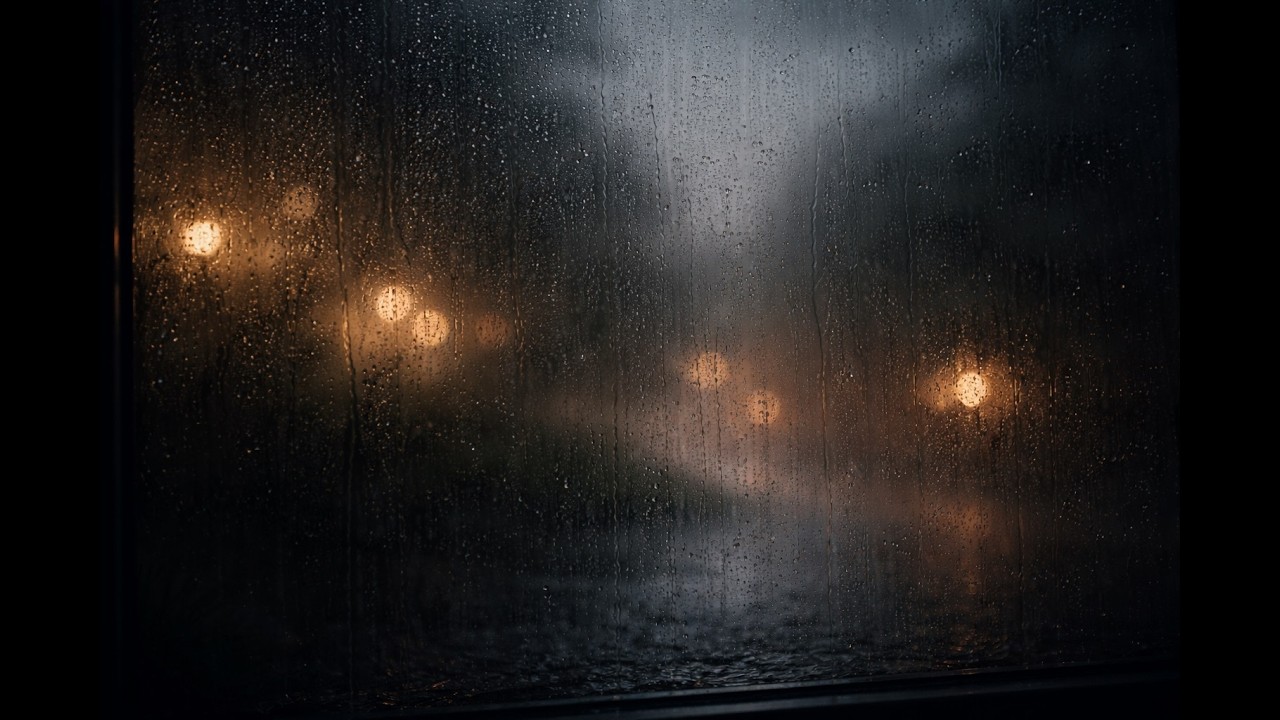 Deep Sleep Rain 🌙 Dark Misty Night Window | Calm Ambient Drone for Rest