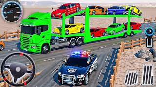 US Police Car Truck Transporter Driving - Multi Level Car Driver Simulator - Android GamePlay #2 screenshot 2