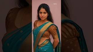 How To Style Like Yazhini 75 Beautiful Teal Blue Saree With D Brocade Piece Puff Blouse