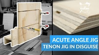 Cutting Acute Angles At The Table Saw (Tenoning Jig) #woodworking