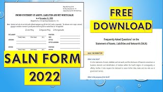 SALN FORM 2022 AND FAQs: FREE DOWNLOAD