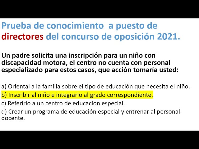 EXAMEN PARA DIRECTORES DE CENTROS EDUCATIVOS CONCURSO DE OPOSICION  2021,(Prueba de Conocimiento). - YouTube