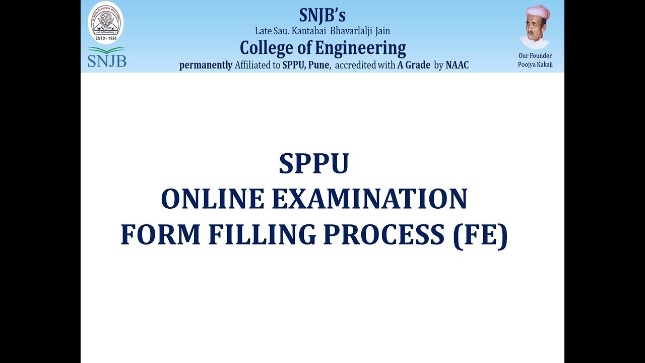 FIRST YEAR SPPU ONLINE EXAMINATION FORM FILLING PROCESS