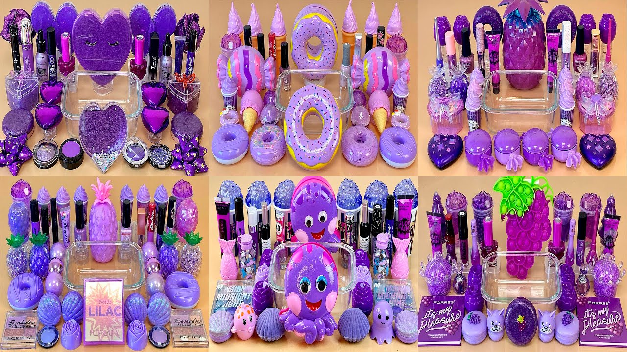 6 in 1 Video BEST of COLLECTION PURPLE SLIME #79 💜💜💜 💯% Satisfying Slime Video.