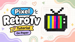Easy Pixel Retro Tv 📺Drawing on Grid Paper | Step-by-Step Tutorial #tutorial #easyart #pixelart #art