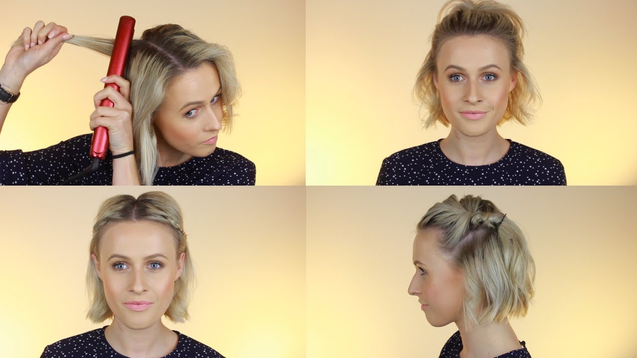 3 Easy Hairstyles for Short Hair | ft. ghd V Ruby Sunset Styler - YouTube
