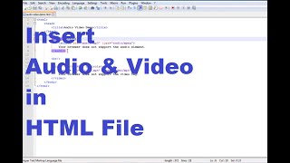 How to Insert Audio and Video in HTML File (HTML Audio and Video Tag)