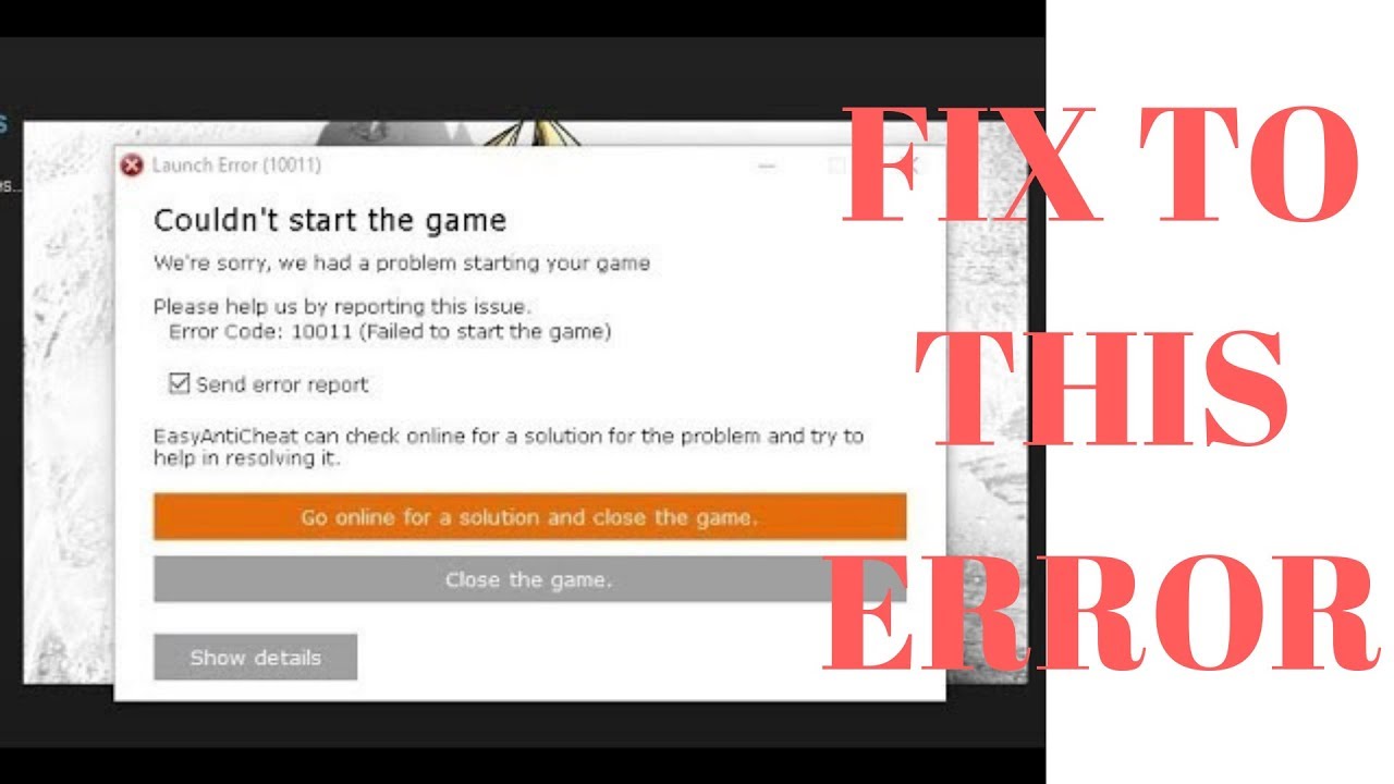 error 1001 คือ  Update  Easy Anti Cheat | 2019 | Error BEST EASY FIX (ERROR 10011)