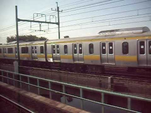 ＪＲ総武線E231系の並走（幕張→新検見川）